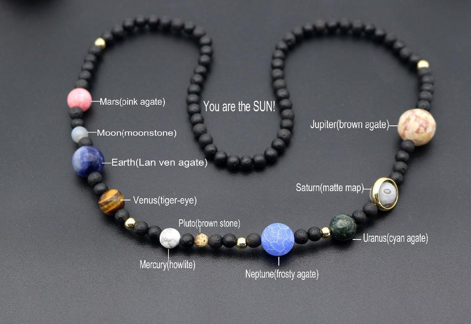 Handmade Solar System Natural Gemstone Necklace Necklace Supply and Vibe
