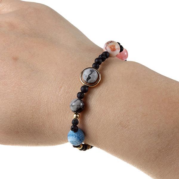 New! Handmade Solar System Bracelet With REAL Gemstones Bracelet Supply and Vibe
