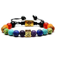 Natural Stone Chakra Charm Bracelet Bracelet Supply and Vibe Gold