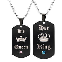 Her King His Queen Couples Necklace Set Necklace Supply and Vibe