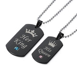 Her King His Queen Couples Necklace Set Necklace Supply and Vibe Her King/His Queen 1 