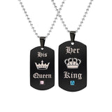 Her King His Queen Couples Necklace Set Necklace Supply and Vibe Her King/His Queen 2 