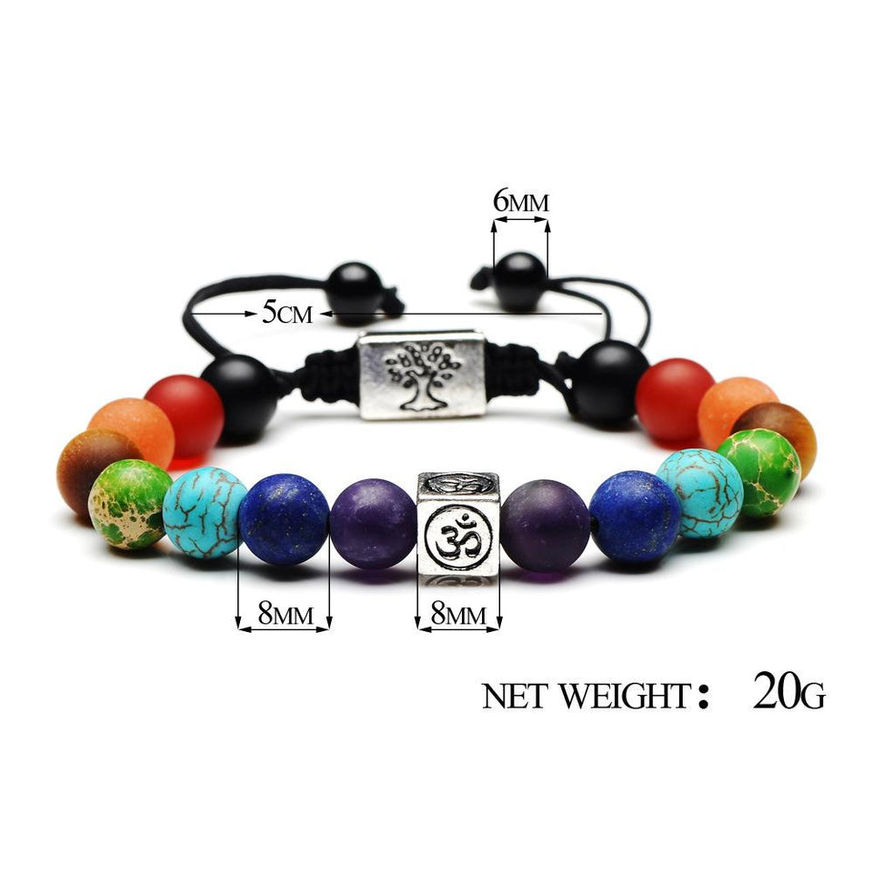 Natural Stone Chakra Charm Bracelet Bracelet Supply and Vibe 