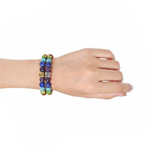 Natural Stone Chakra Charm Bracelet Bracelet Supply and Vibe 